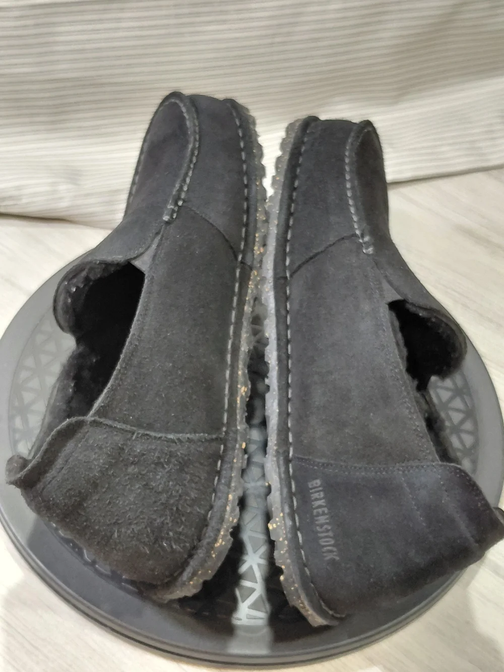 Birkenstock Utti Black Suede Leather Slip-On Moccasin Loafers Black SIZE M9 W11